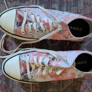 Converse Women's Floral Canvas Sneakers - Pink and White